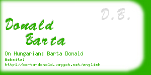 donald barta business card